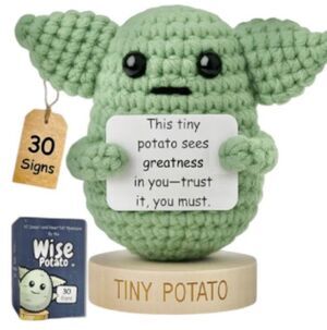 Funny Chrochet Tiny Potato with 30 Sassy Affirmations Heartfelt Messages Gift